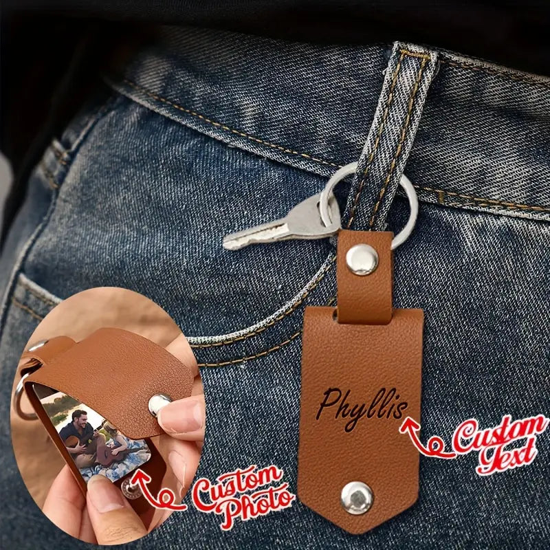 Photo Leather Keychain