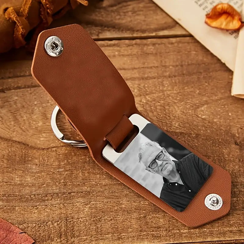 Photo Leather Keychain